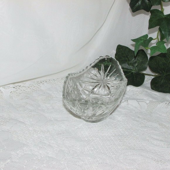 Anchor Hocking Vintage Glass Celery Boat Gondola EAPC Dish STAR OF DAVID Prescut - Picture 5 of 6